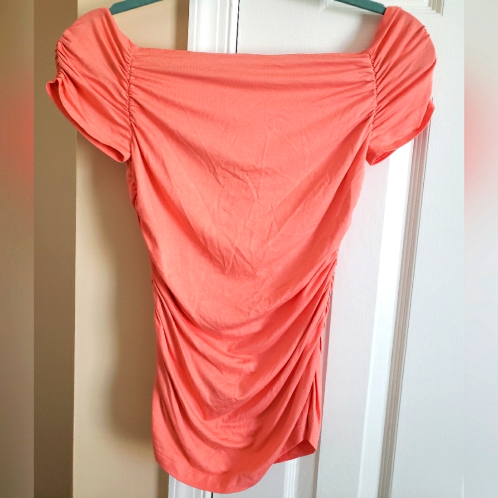 Bebe off shoulder coral top-M